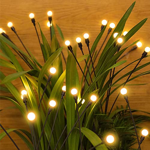 Epyz Solar Light Outdoor Waterproof Firefly Lights,Solar Garden Decorative Lights 2 Lighting Mode [ 6 LED, Warm Yellow, Pack of 2 ] - Image 1