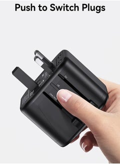 Usams 20W Universal Travel Adapter Universal Charger International Adapter For 200+ Countries Power Adapter Power Plug Wall Charger AC Power Adapter with Dual USB Charging  - Image 2