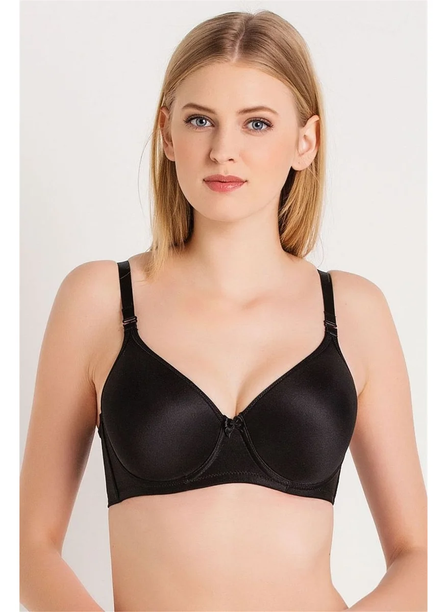 Magic Form 5738 Women's Black Plain Fabric Thin Sponge Full Cup Contouring Bra