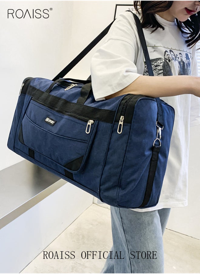 roaiss - Large Capacity Gym Shoulder Bags Outdoor Sports Handbag Portable Clothing Storage Bag Can Be Folded for Short Long Trips - Image 1