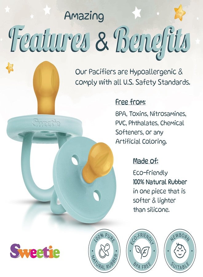 SWEETIE Rubber Turquoise Pacifier Natural Rubber Pacifier Rounded (12-18 Month, Turquoise) - Image 5