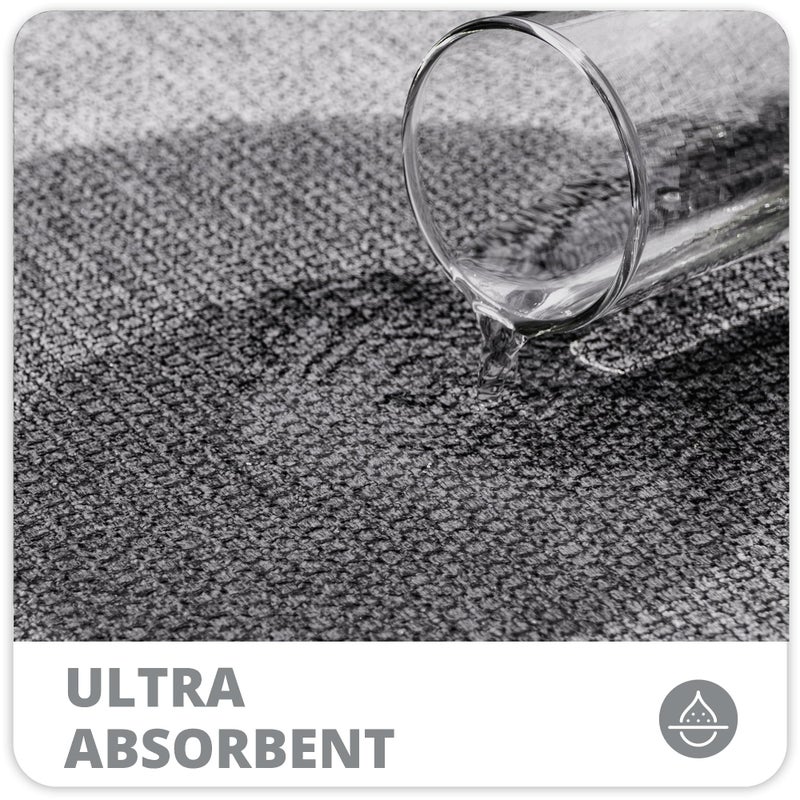 Bosap Bathroom Rugs Set 2 Pieces,Thin Bathroom Mats,Toilet Rugs,Quick Dry,Non-Slip,Machine Washable,Low Pile,Absorbent Bath Mats,Shower,Sink,Home Decor Accessories.Grey,1'5"x2'3"+1'8"x2" U Shape - Image 3