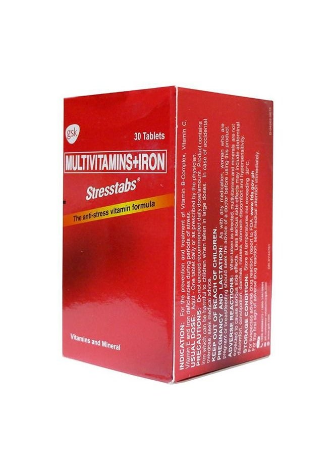 gsk Stresstabs Multivitamins And Iron Tablets - 30  - Image 1