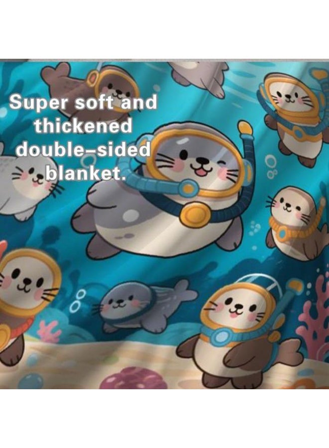 عام بطانية رقيقة من الفانيلا الكرتونية للأطفال والرضع (دافئة ومريحة، ومناسبة للنوم والألعاب) 70 سم * 100 سم - Image 3