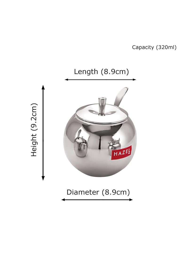 هايزل حاوية زيت وسمن ستانلس ستيل من هازل مع ملعقة للمطبخ | حاوية زيت متعددة الأغراض بسعة 320 مل - Image 4