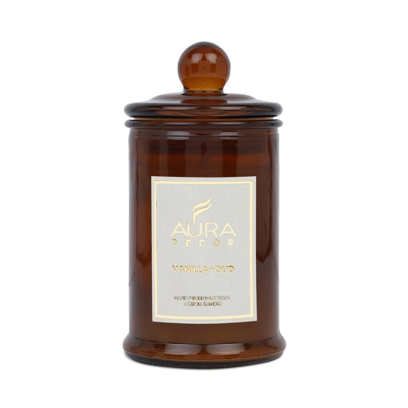 AURA DECOR AuraDecor Scented Tomb Lid Jar Candle Organic Aroma Candles Soy Wax AromaticAromatherapy Fragrance Votive Candle Vanilla Oud - Image 5