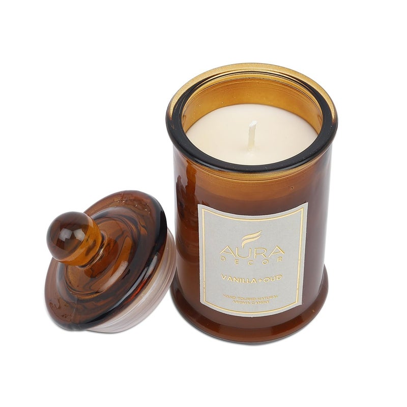 AURA DECOR AuraDecor Scented Tomb Lid Jar Candle Organic Aroma Candles Soy Wax AromaticAromatherapy Fragrance Votive Candle Vanilla Oud - Image 4