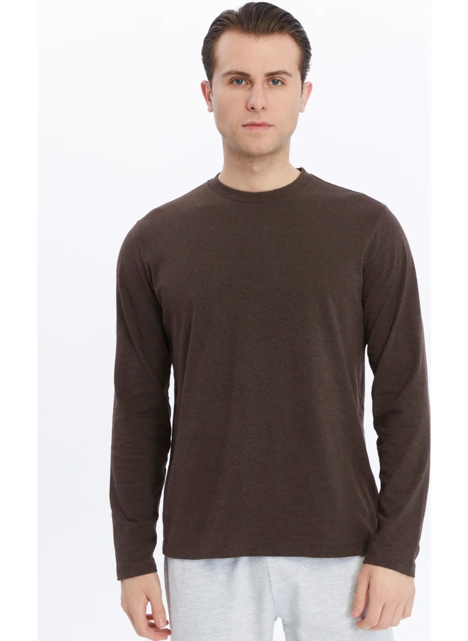 Defy'S Men's Long Sleeve Crew Neck T-Shirt Indigo