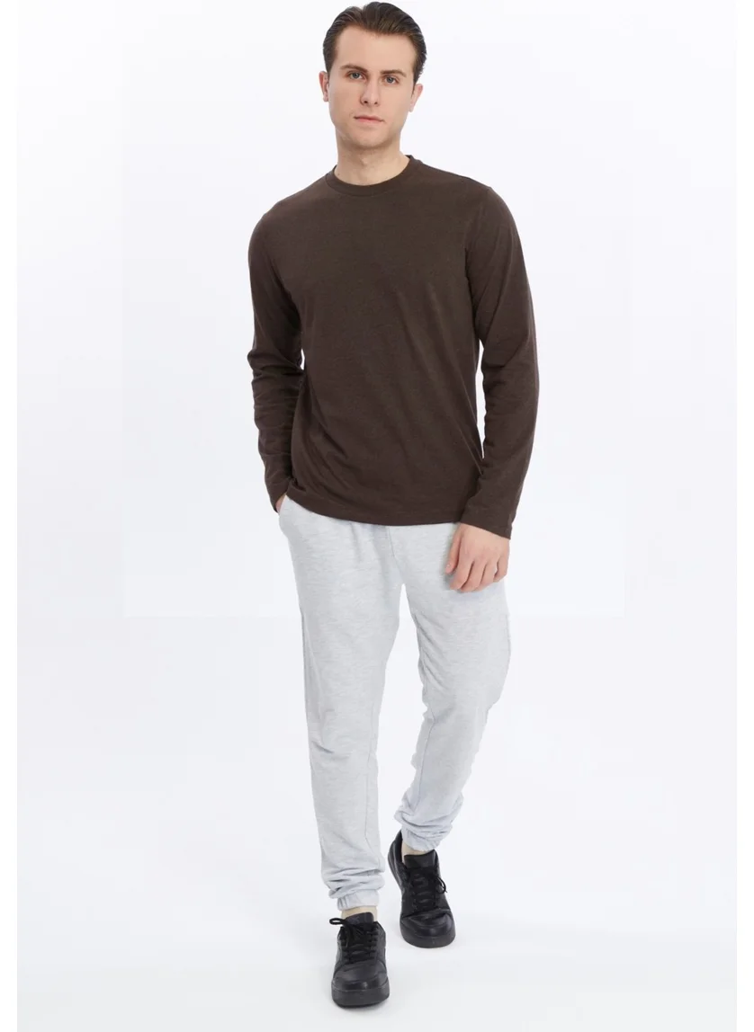 Defy'S Men's Long Sleeve Crew Neck T-Shirt Indigo
