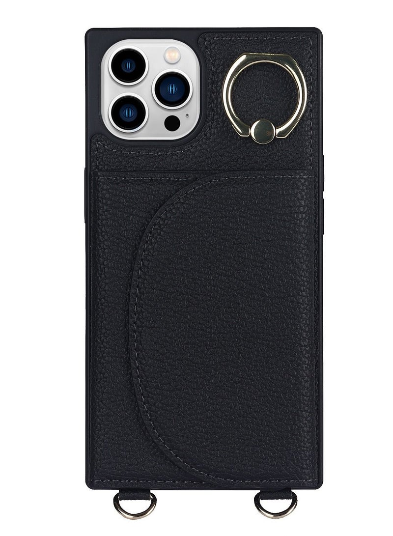 Suteni Ring Buckle Back Cover Magnetic Leather Phone Case for iPhone - Image 1