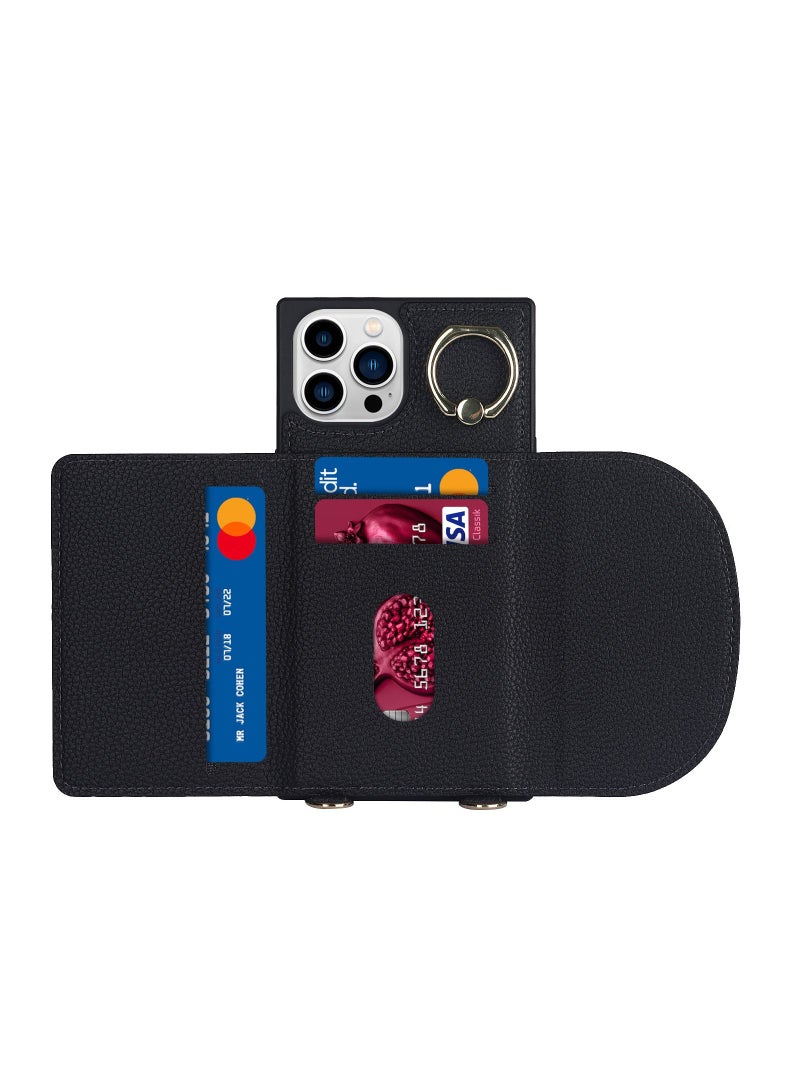 Suteni Ring Buckle Back Cover Magnetic Leather Phone Case for iPhone - Image 3