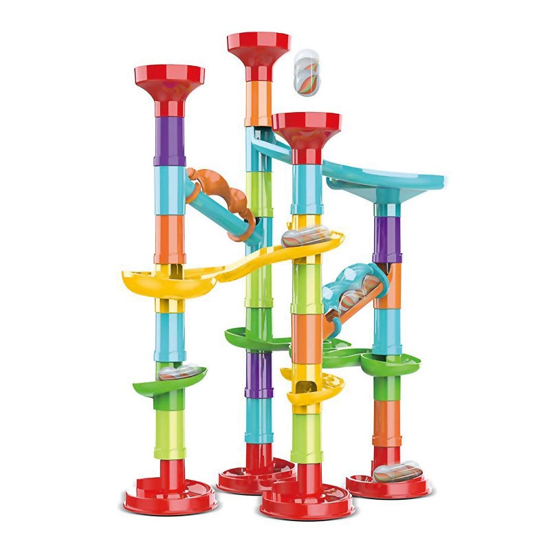 Blacka Marble Run Set Building Blocks Glass Marbles for Kids Ages 48 Girls Boys Toys STEM Maze Educational Race Game Birthday Gifts - Image 2