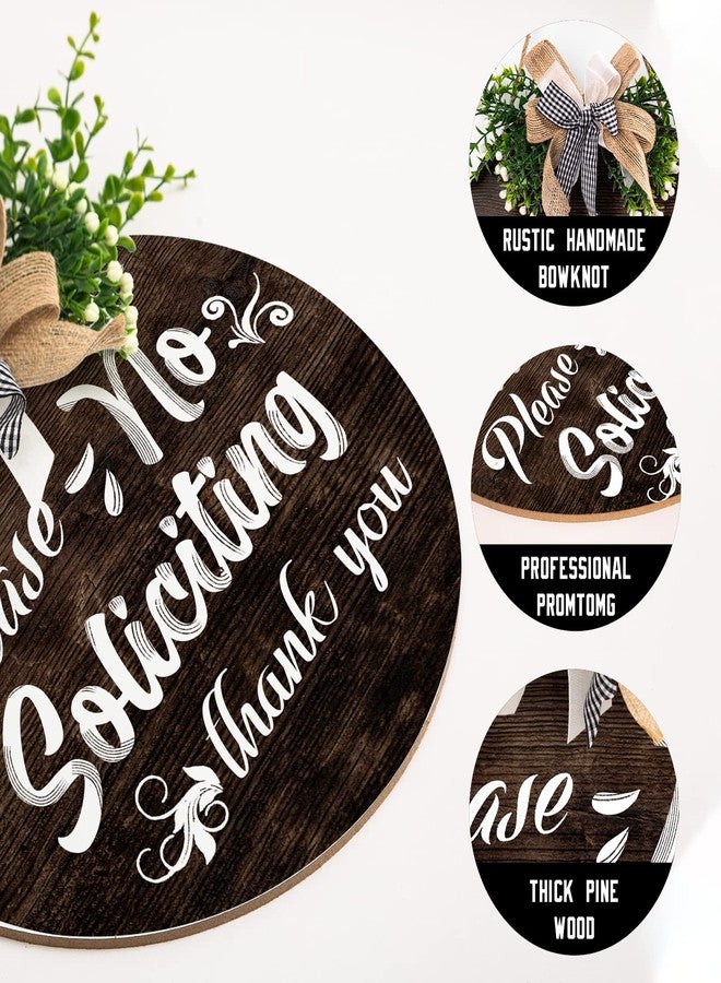 Harooni لافتة "ممنوع التسول" مرحة مع فيونكة بنقشة مربعات الجاموس - علاقة باب بطول 12 بوصة لتزيين الشرفة الأمامية للمنزل الريفي في جميع الفصول - Image 3