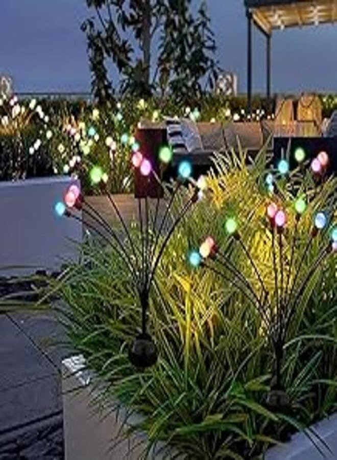Solar Garden Lights, Starry Light - Wind Swing, Solar Lights Outdoor Decoration, RGB Color Changing Light for Patio Pathway Decoration (2 Pack) (Color Lighting) 