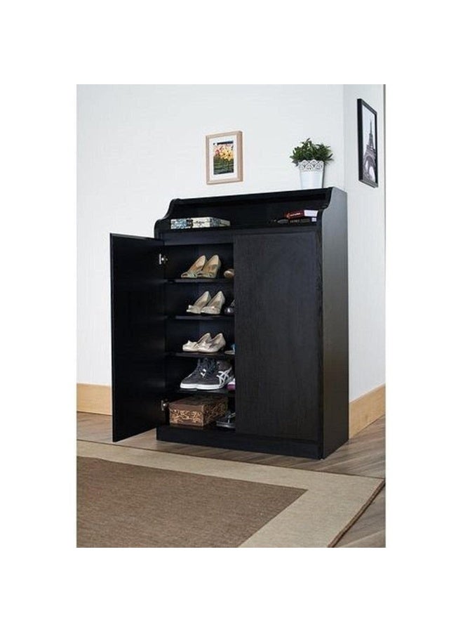 هومزمارت خزانة أحذية ام دي اف 5 أرفف أسود - 90×35×120 سم - Image 1