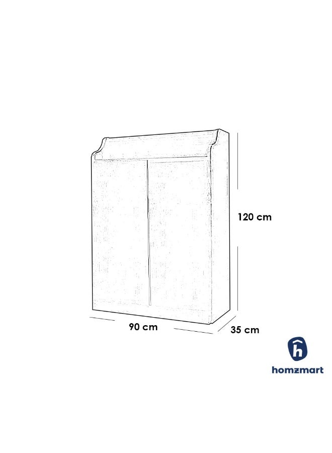 هومزمارت خزانة أحذية ام دي اف 5 أرفف أسود - 90×35×120 سم - Image 3