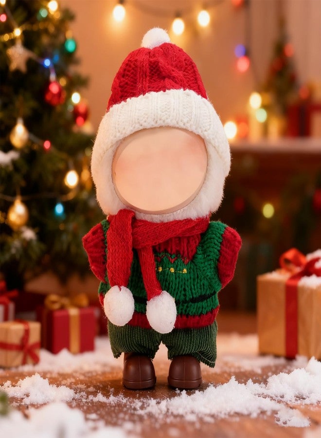 SHUOXUKE Christmas 17cm Doll Clothes Set(No Doll),4-Piece Christmas Outfit for 17cm Doll, 6.7 inch Christmas Clothes with Fashion Santa Hat + Scarf+Sweaters+Pants Green188 - Image 3