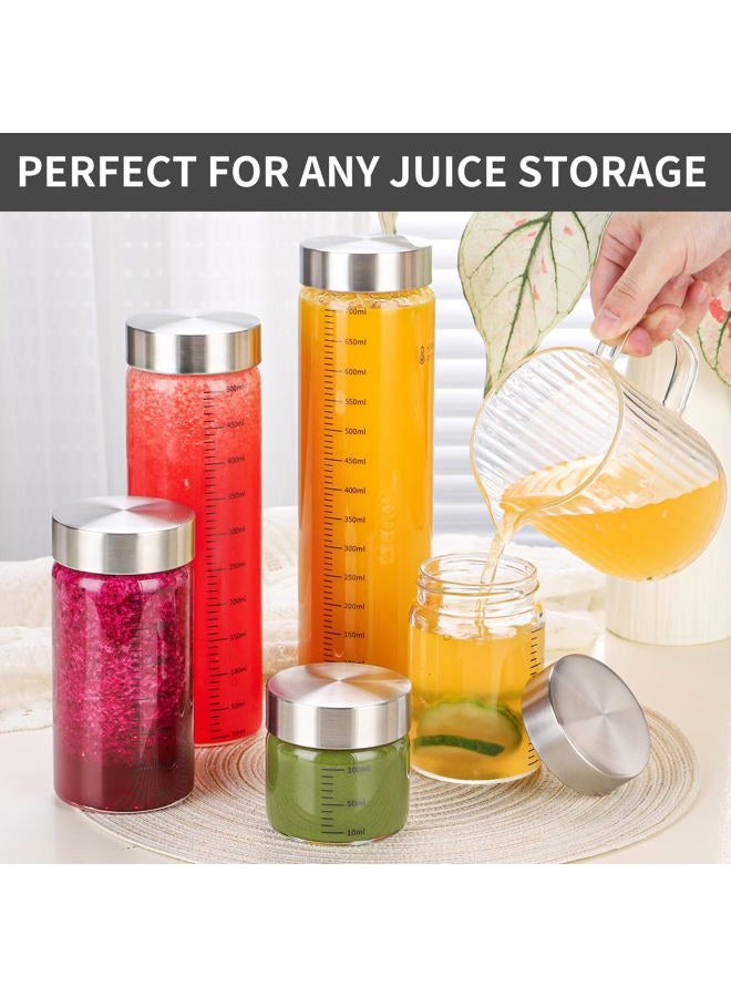 CWHHRN 4 Oz Glass Bottles, 6 Pack Glass Jar with Lid, Borosilicate Glass, Stainless Steel Lids for Juicing, Smoothies, Water Bottles, Food Storage, Shaker Bottles - Image 3
