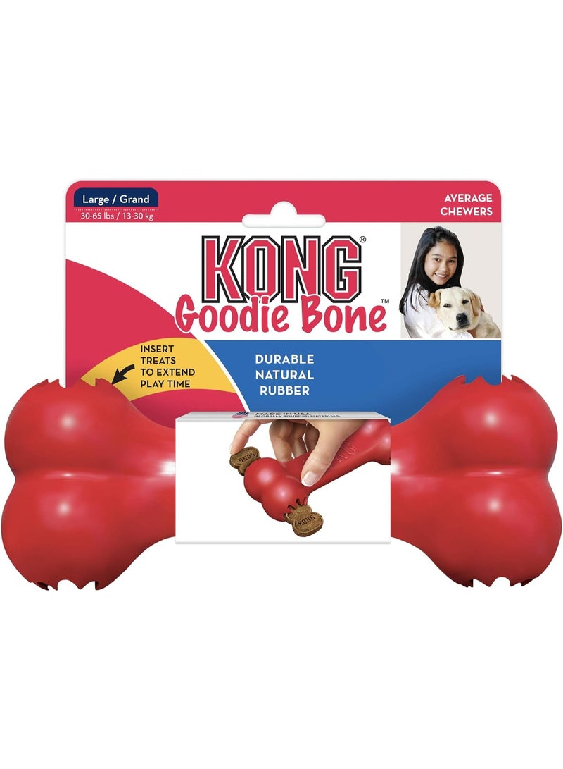 KONG Goodie Bone - Classic Durable Natural Rubber Dog Bone, Supports Mental Engagement - Treat Dispensing - Red - for Large Dogs - Image 4