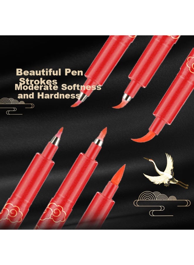 Genvana Cloud Kai Red Calligraphy Pen Set For Practice And Signature, 12 Pens G-09390-003 - Image 5