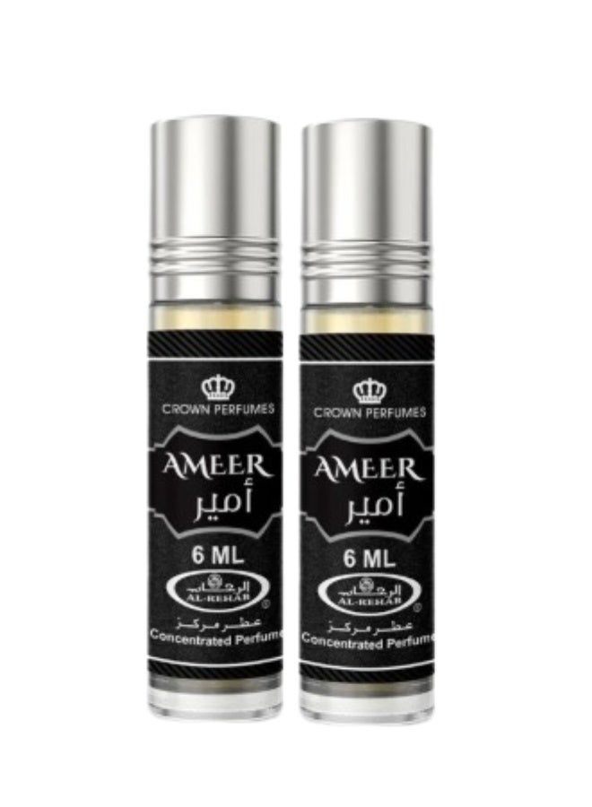Alrehab 2 Pieces Ameer Perfume 6ML - Image 1