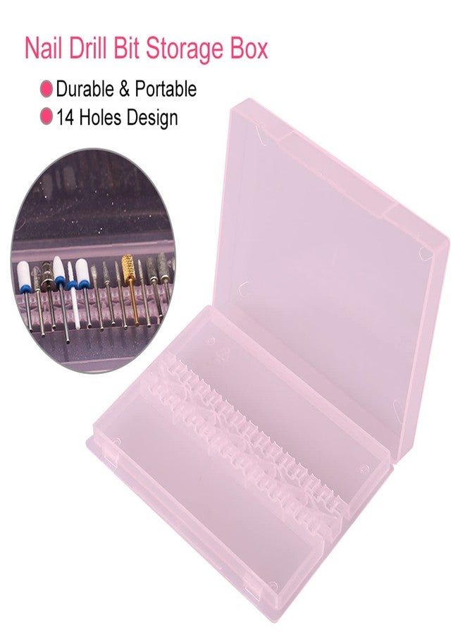 Luatoxry Nail Drill Bit Case, 14 Holes Nail Drill Bit Storage Box, 3.9x3.0x0.5in Drills Bits Display Storage Box, Plastic Nails Bits Holder for Salon and Home Store Grinding Heads - Image 4