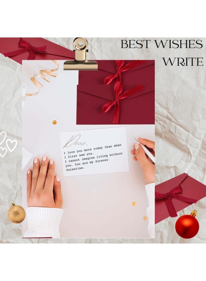 كيلا مظاريف هدايا حمراء عتيقة مع شريط، 10 قطع حامل نقود وبطاقات هدايا مخصصة لدعوات المهرجانات وبطاقات المعايدة - Image 3