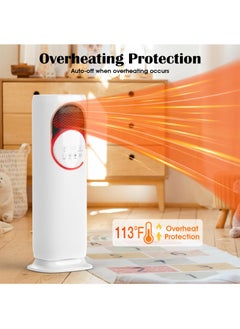 ULHYC Tower Fan and Heater Combo with Humidification, 4 in 1 Space Heaters for Indoor Use, 120°Oscillating, 1800W, 2 Speed Heating, 3 Speed Cooling, Remote Control, 9H Timer for Bedroom Room Office  - Image 2