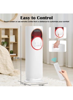 ULHYC Tower Fan and Heater Combo with Humidification, 4 in 1 Space Heaters for Indoor Use, 120°Oscillating, 1800W, 2 Speed Heating, 3 Speed Cooling, Remote Control, 9H Timer for Bedroom Room Office  - Image 5