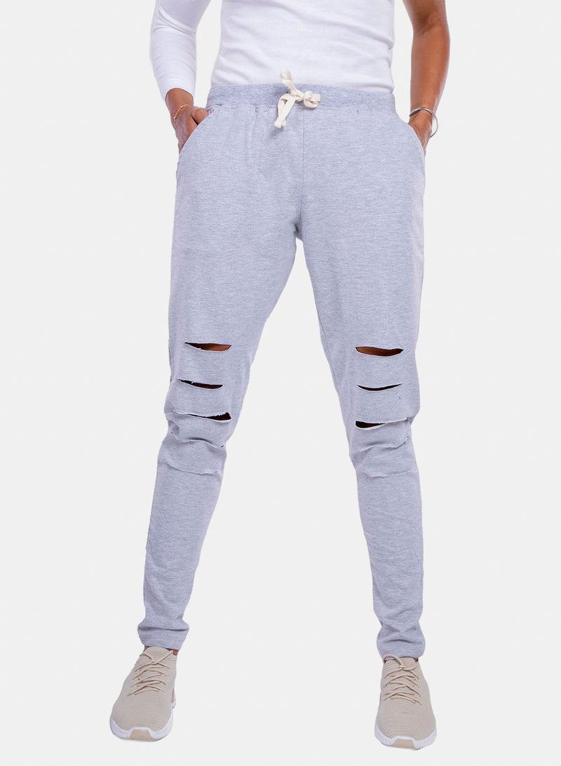 belle Ripped Solid Slip On Pants - Image 3