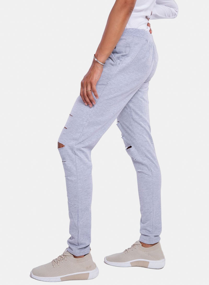 belle Ripped Solid Slip On Pants - Image 4