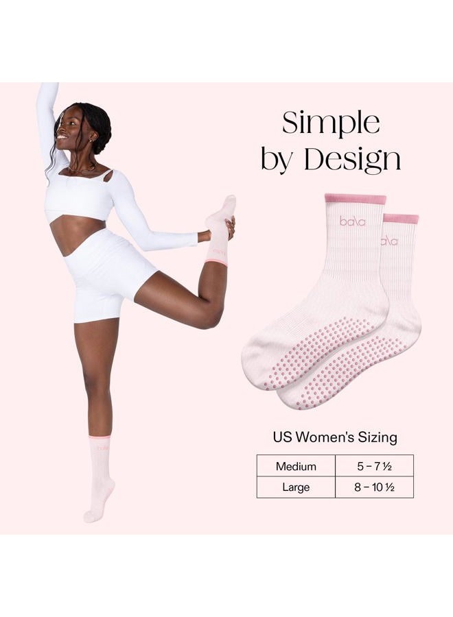 Bala High Sock with Grips - Classic Crew Slip-Free High Socks Designed for Yoga, Pilates, Barre & Home Workouts - Lightweight, Blush, M - Image 4