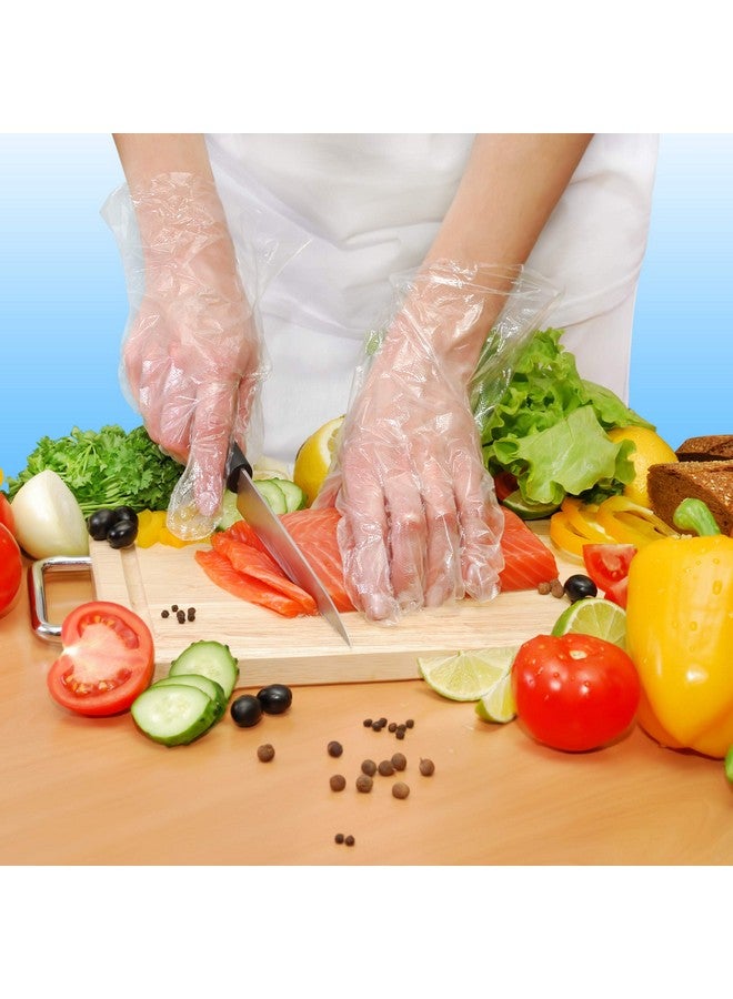 Bymore BYMORE 1200 Pcs Disposable Poly Plastic Gloves Bulk, BPA & Latex Free Clear Food Safe Gloves for Kitchen Food Prep Food Service Food Handling Cooking Cleaning, One Size Fits Most - Image 3