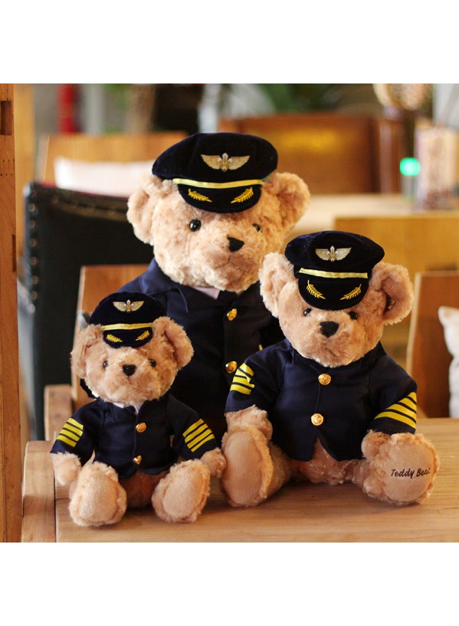Captain Bear Stewardess Bear Pilot Doll Plush Toy Uniform Small Air China Doll Logo-Color:Captain Bear-Height:About 30cm - Image 3