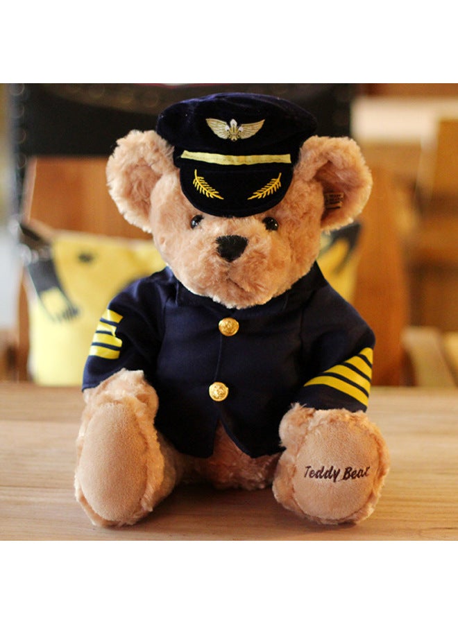 Captain Bear Stewardess Bear Pilot Doll Plush Toy Uniform Small Air China Doll Logo-Color:Captain Bear-Height:About 30cm - Image 2