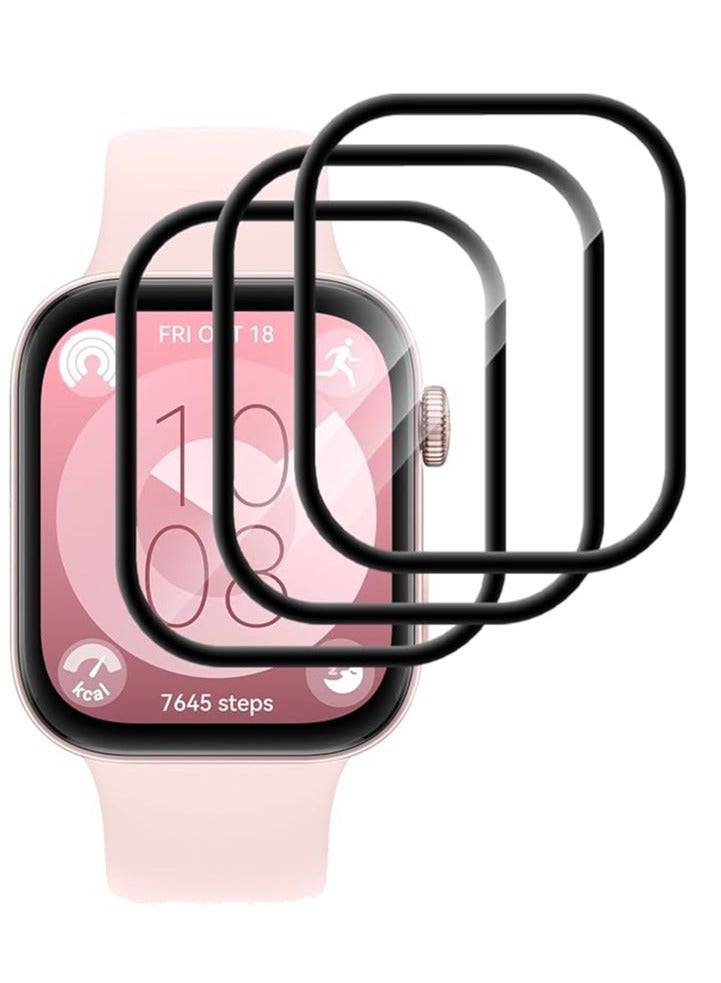 [3 قطع] واقي شاشة لساعة هواوي فيت 3، واقي شاشة ناعم مضاد للتوهج عالي الدقة من مادة TPU لساعة هواوي فيت 3 - Image 1