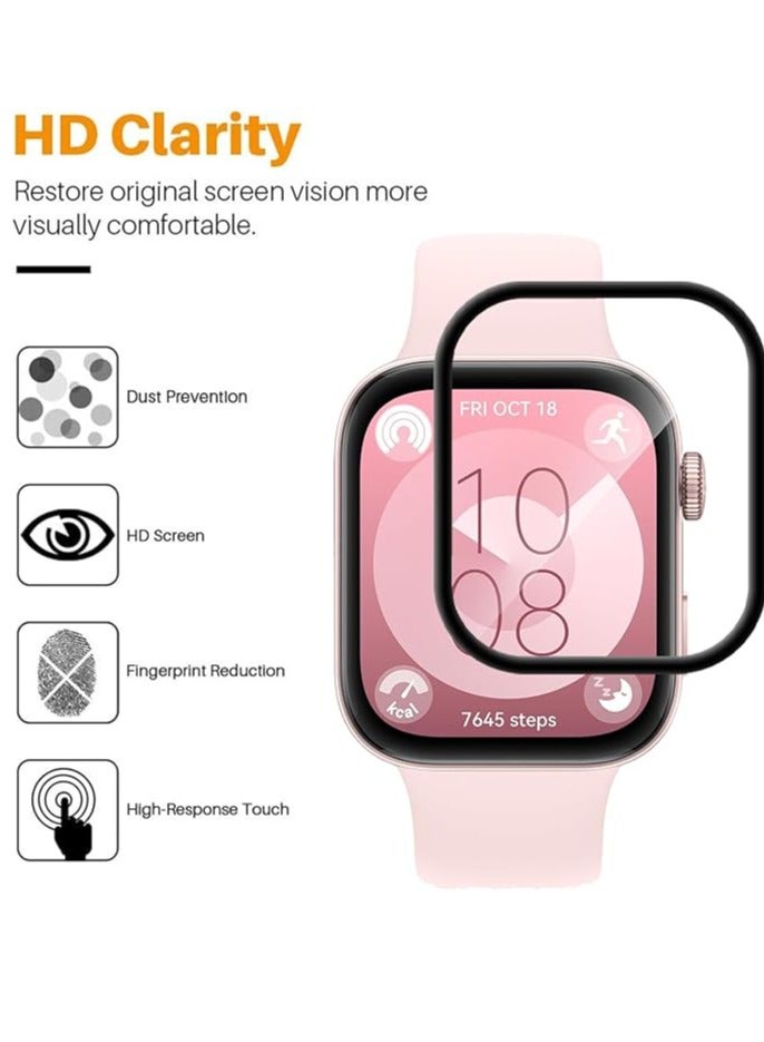 [3 قطع] واقي شاشة لساعة هواوي فيت 3، واقي شاشة ناعم مضاد للتوهج عالي الدقة من مادة TPU لساعة هواوي فيت 3 - Image 2