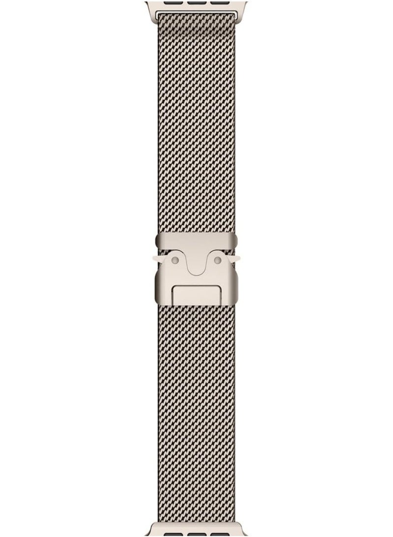 Arabest for Apple Watch Metal Bands Ultra 2 49mm 46mm Series 10, 1:1 Stainless Steel Mesh Loop with Parachute-style Metal Buckle for Apple Watch Series 7 8 9 45mm Series 6 5 4 44mm, Titanium  - Image 4