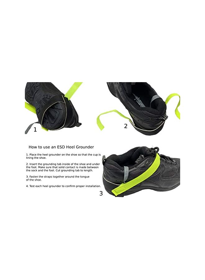 PROMASS promass Adjustable One Size Fits All Anti 1M Ohm ESD Reusable Foot Heel Straps Premium Quality Perfect for Grounding, Removing , Protecting Electronics Against Electric Shock - Yellow - 2 Pieces  - Image 4
