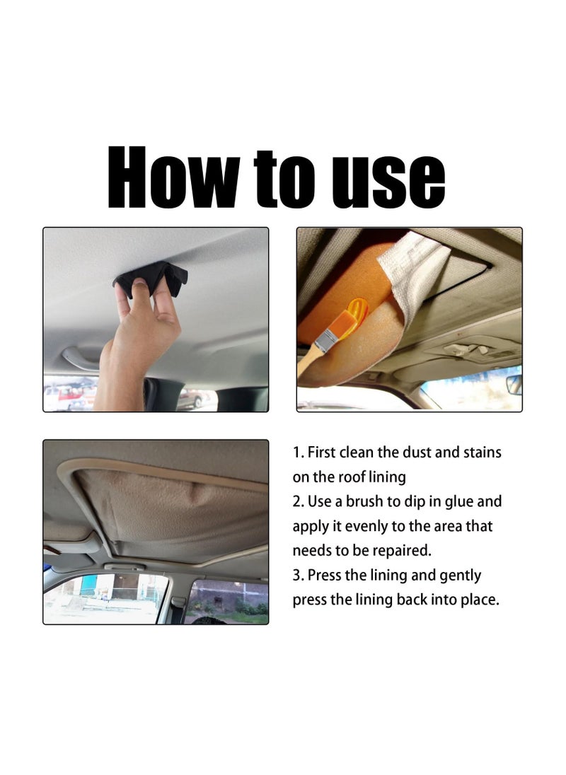 SYOSI - 100ml Car Headliner Repair Glue, Strong Adhesive for Upholstery, Roof Liner Quick Repair, Waterproof and Heat Resistant Car Roof Fabric Glue (1pc) - Image 1