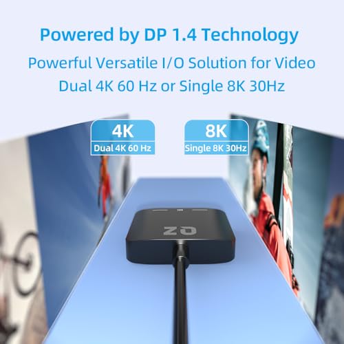 QZ [8K, DisplayPort+HDMI] QZ DisplayPort to Type C, USB C to DisplayPort and HDMI, Single Display 8K 30Hz or Dual Display 4K/60Hz for USB-C PC, Laptop and Phones - Image 2