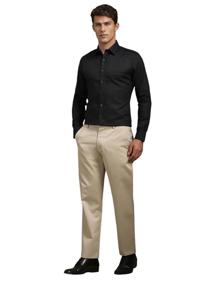LOUIS PHILIPPE - Louis Philippe Men's Solid Slim Fit Shirt (LPSFMSLPK37603_Black - Image 1