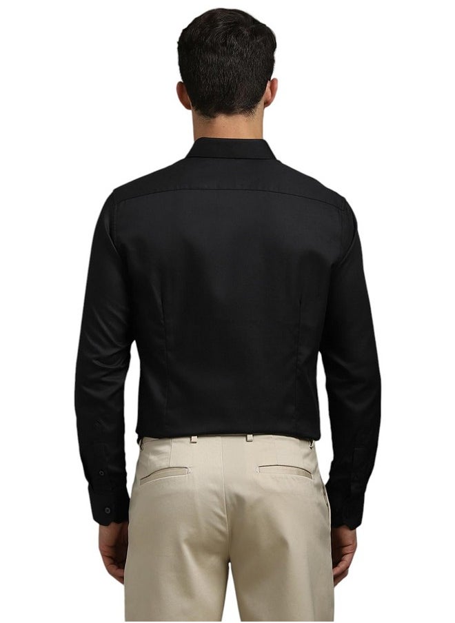 LOUIS PHILIPPE - Louis Philippe Men's Solid Slim Fit Shirt (LPSFMSLPK37603_Black - Image 1