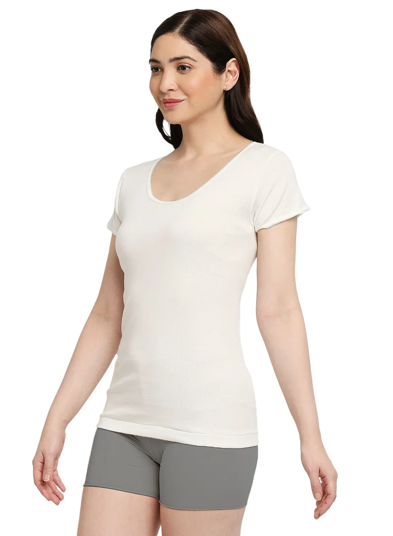BYC WOMEN'S COTTON UNDERSHIRT (PACK OF 3) - IVORY