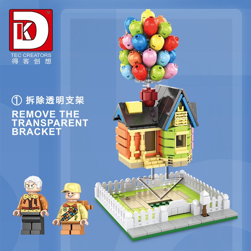 Dk7025Moc Flying House Ring Travels Balloon Cabin Tension Balance Anti-Gravity Suspension Street View Small Particle Building Blocks - Image 4