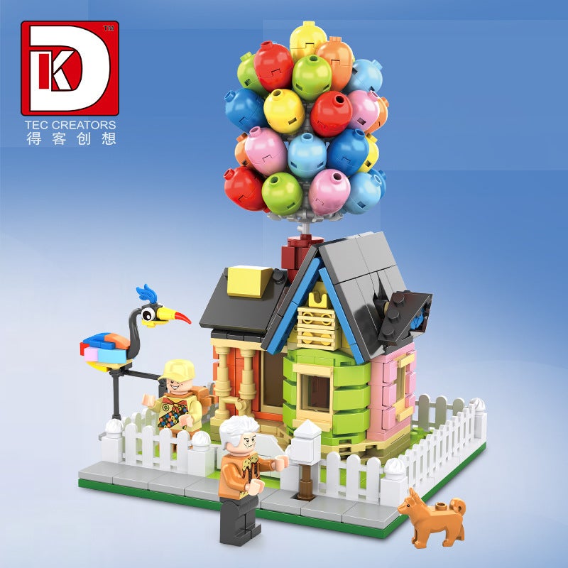 Dk7025Moc Flying House Ring Travels Balloon Cabin Tension Balance Anti-Gravity Suspension Street View Small Particle Building Blocks - Image 3