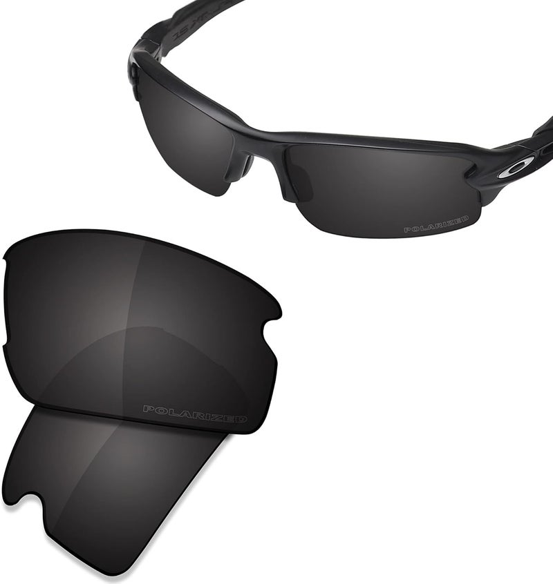 SAUCER Premium Replacement Lenses & Rubber Kits for Oakley Flak 2.0 OO9295 Sunglasses - Carbon Black Polarized - Image 2