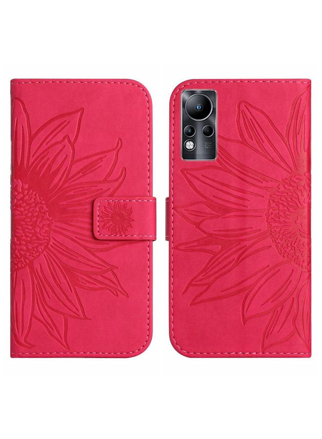 S-TOP Case For Infinix Note 11 Skin Feel Sun Flower Pattern Flip Leather Phone Case with Lanyard - Image 2