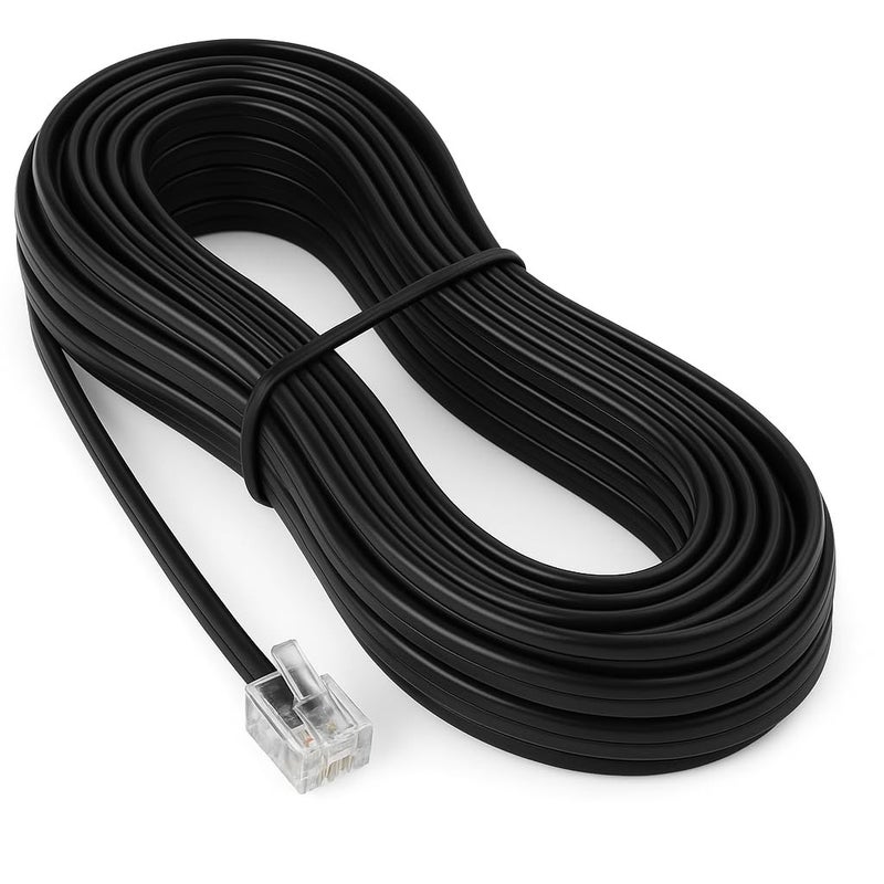 Expertronics Telephone Line Cord Telephone Extension Cord with RJ11 Connectors – Male to Male 2 Pin 1 Line for Landline Phone, Modem, Router or Fax Machine (5 Meter) - Image 1
