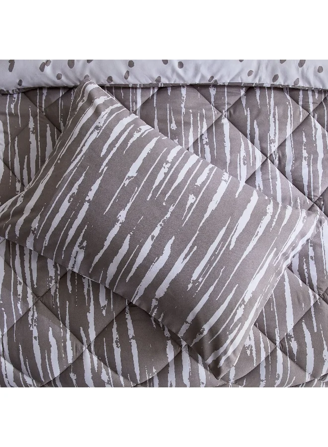 Home Box Madrid Glint 2-Piece Microfiber Reversible Twin Comforter Set - 160x220 cm